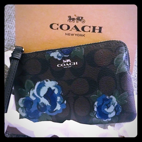 coach blue flower purse